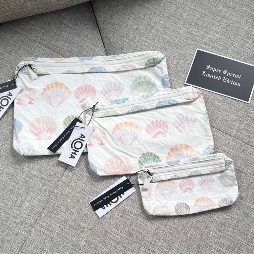 Aloha Collection Ocean Paper Shells 3 Pouch Set